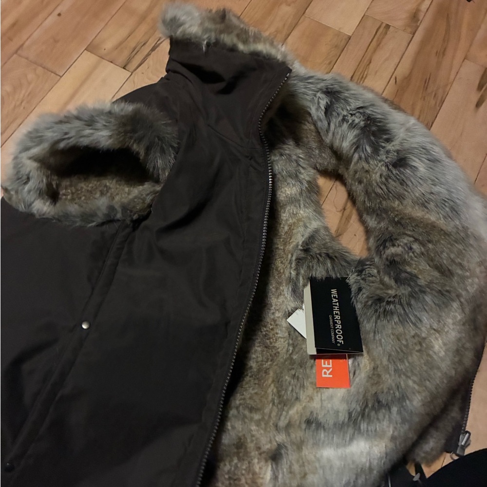 Cable & Gauge Espresso Fur-Trimmed Coat